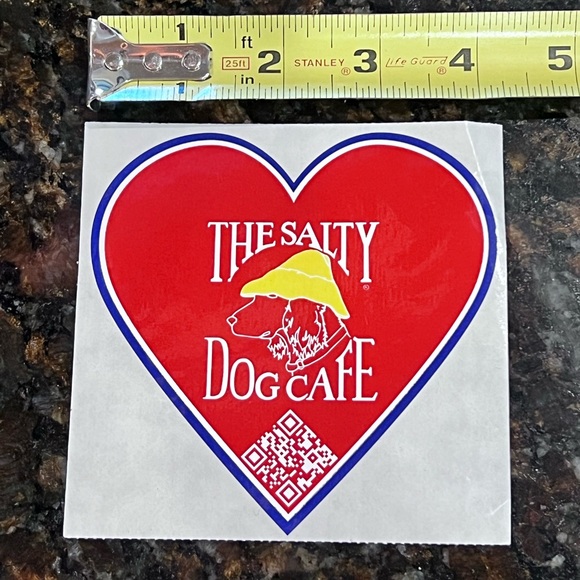 The Salty Dog Cafe-Classic Large Red Heart Sticker-Hilton Head Island SC - Picture 4 of 5